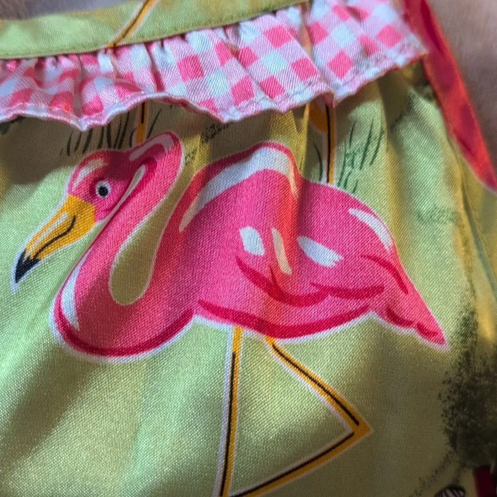 Nick & Nora Y2K satin pink flamingo PJ gown girls‎ size XL 16
